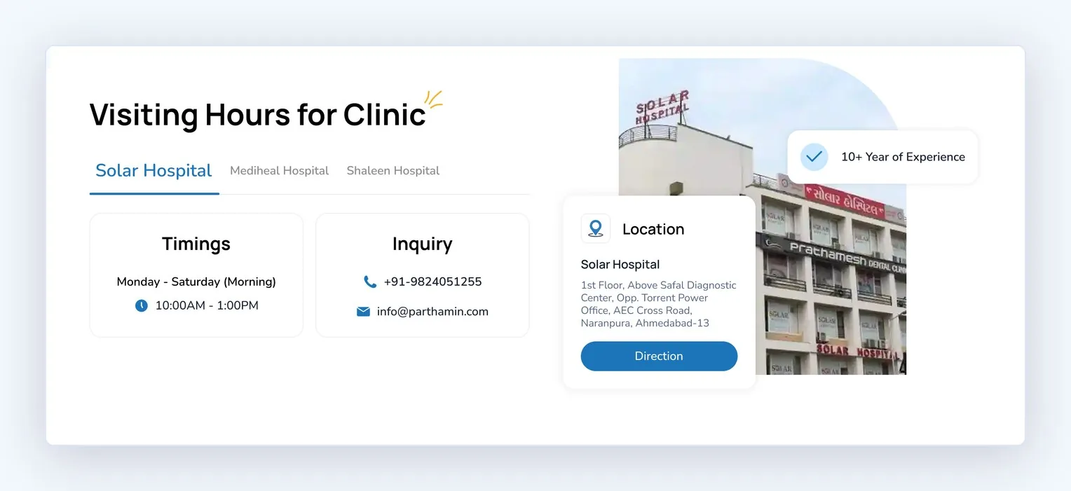 Three hospitals, one page
