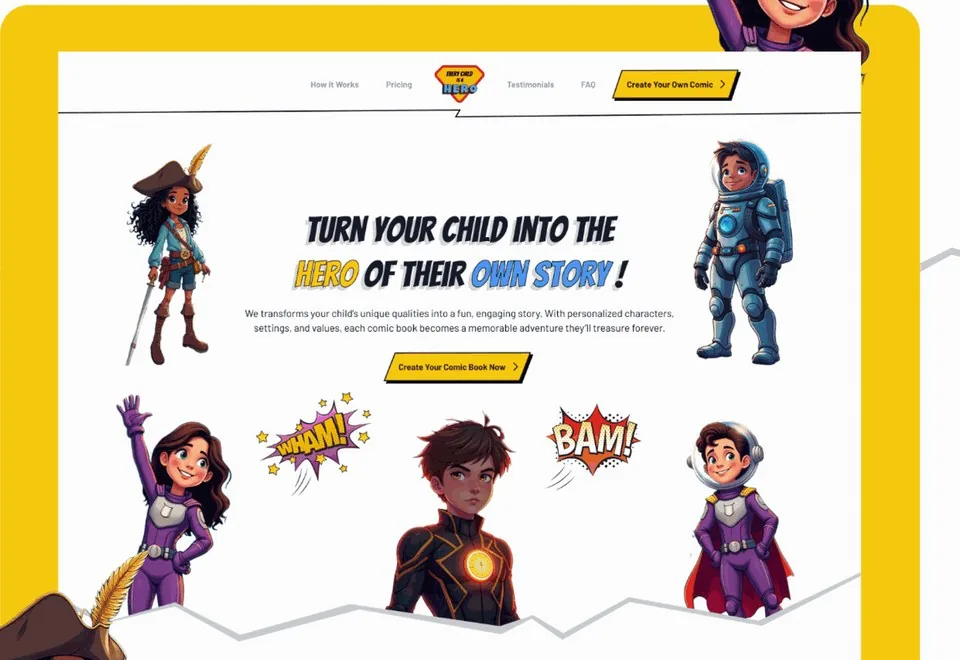 The generated comic, ready to order